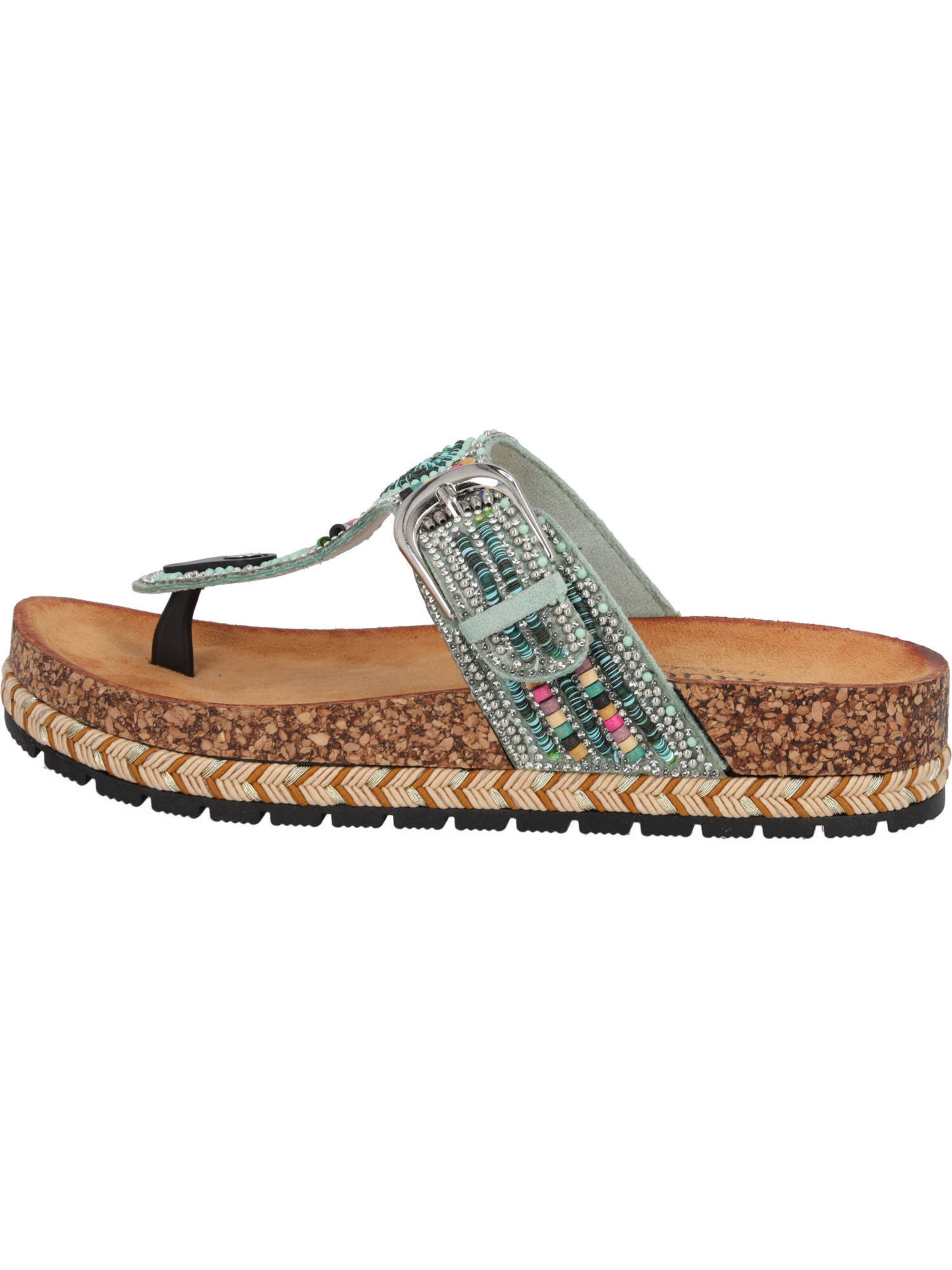 Palado by Sila Sahin Босоножки через палец 'Ikoh' в Зеленый: спереди