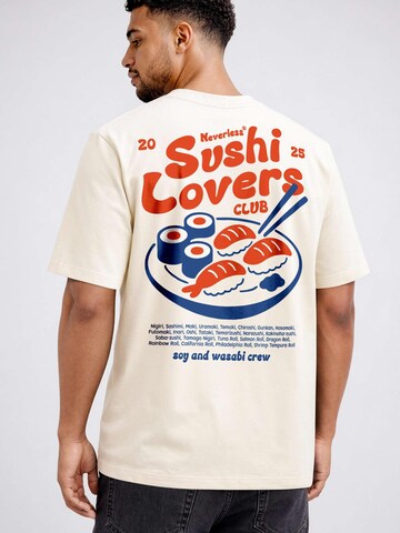 Neverless Shirt 'Sushi Lovers' in Beige