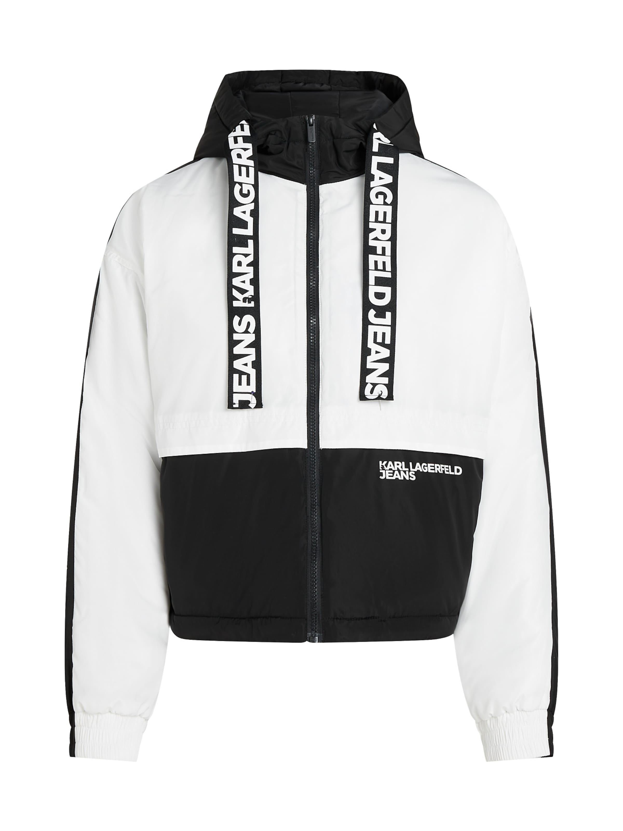 KARL LAGERFELD JEANS Φθινοπωρινό και ανοιξιάτικο μπουφάν σε μαύρο: μπροστά