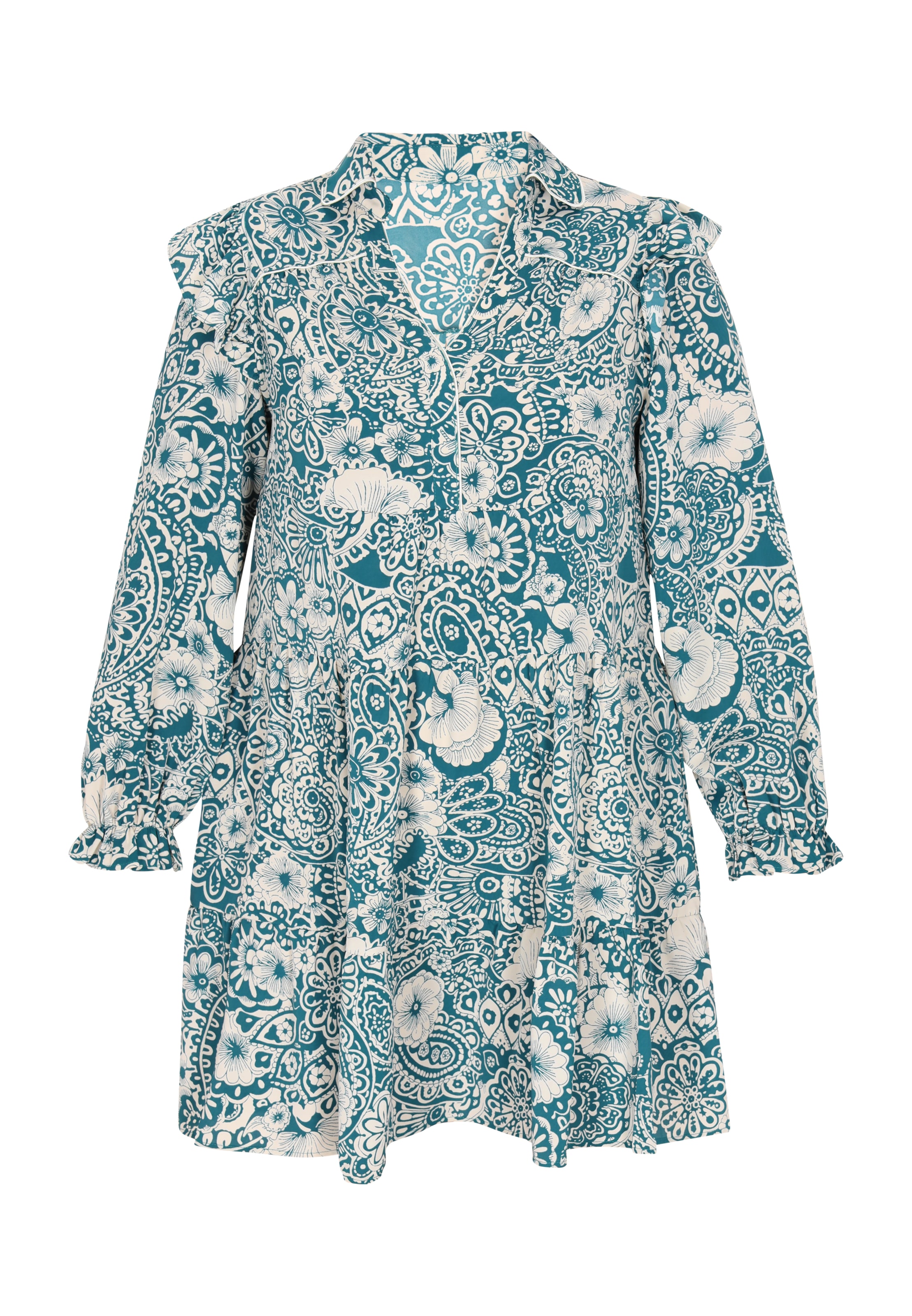 Usha Jurk in Blauw: voorkant