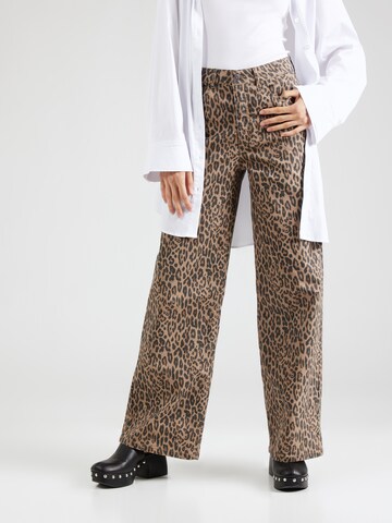 Wide leg Jeans 'OBJSENI' di OBJECT in marrone: frontale