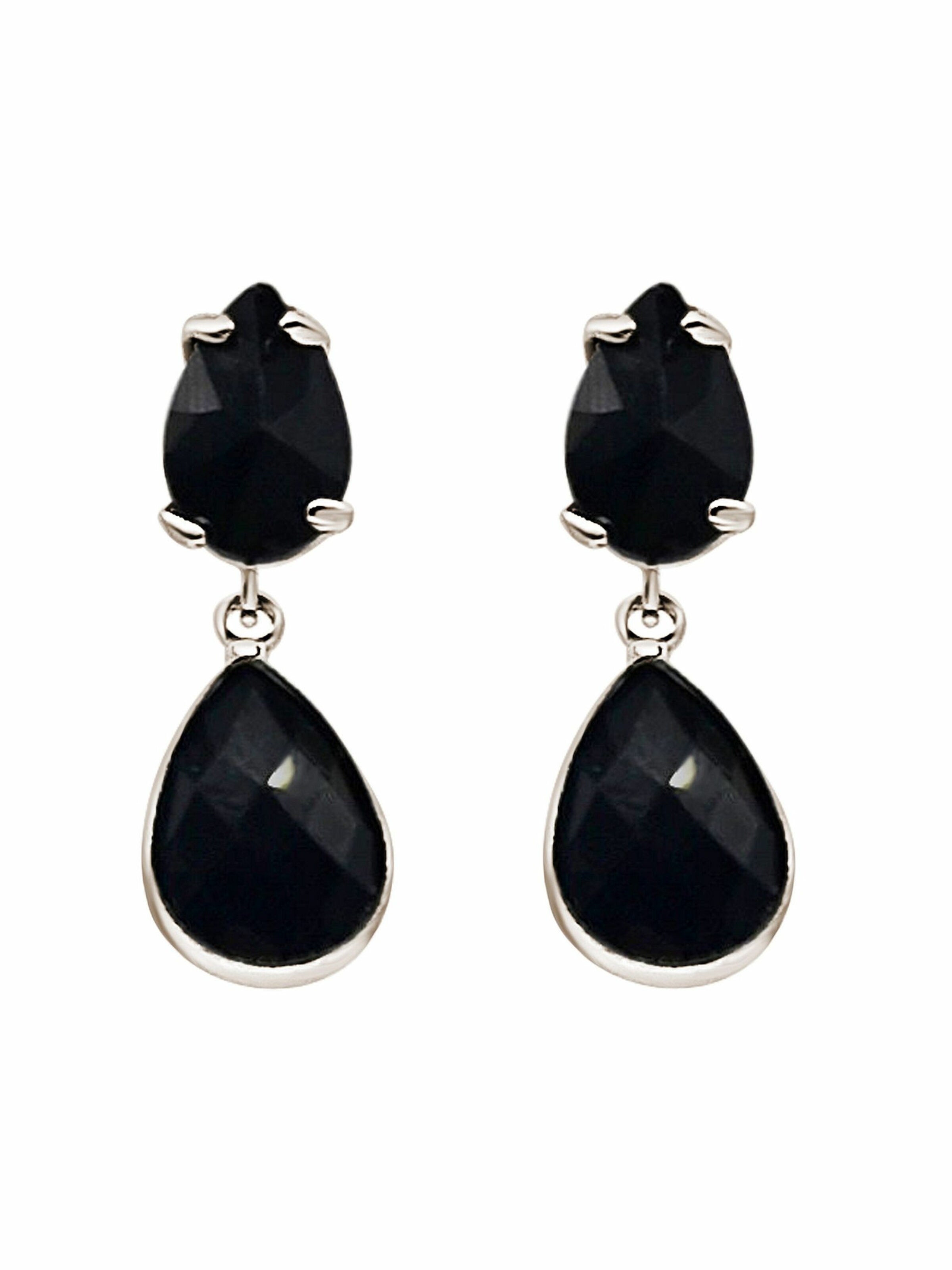Gemshine Ohrringe in Schwarz: Vorderseite