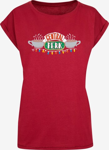 ABSOLUTE CULT T-Shirt 'Friends - Central Perk Christmas Lights' in Rot: predná strana