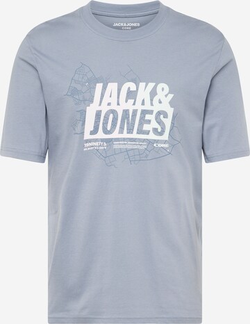 T-Shirt 'Map Summer' JACK & JONES en bleu : devant