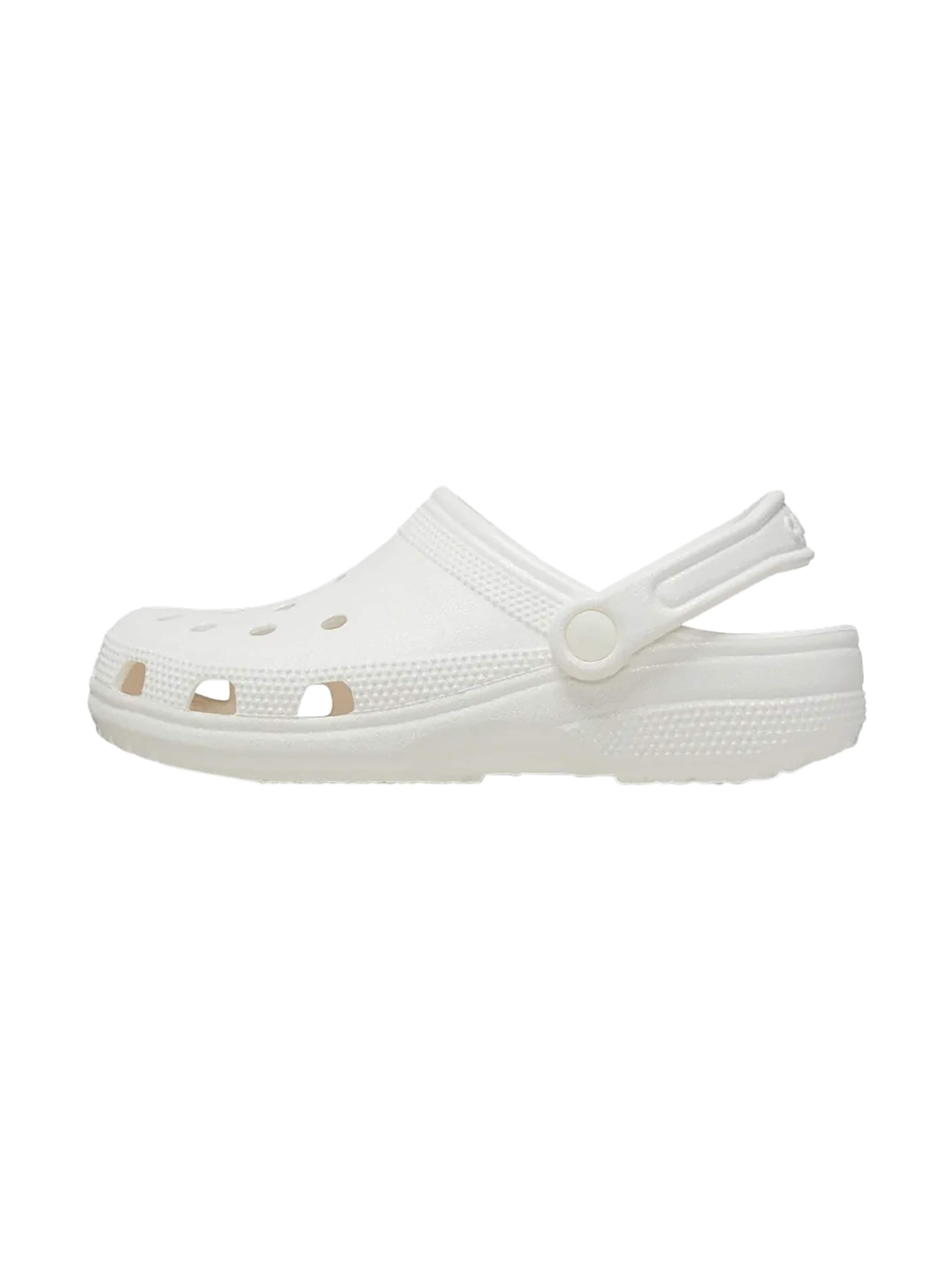 Crocs Clogs 'Clogs zum Reinschlüpfen Classic glitter clog' in Wit: voorkant