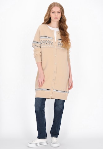 Cardigan DreiMaster Maritim en beige : devant