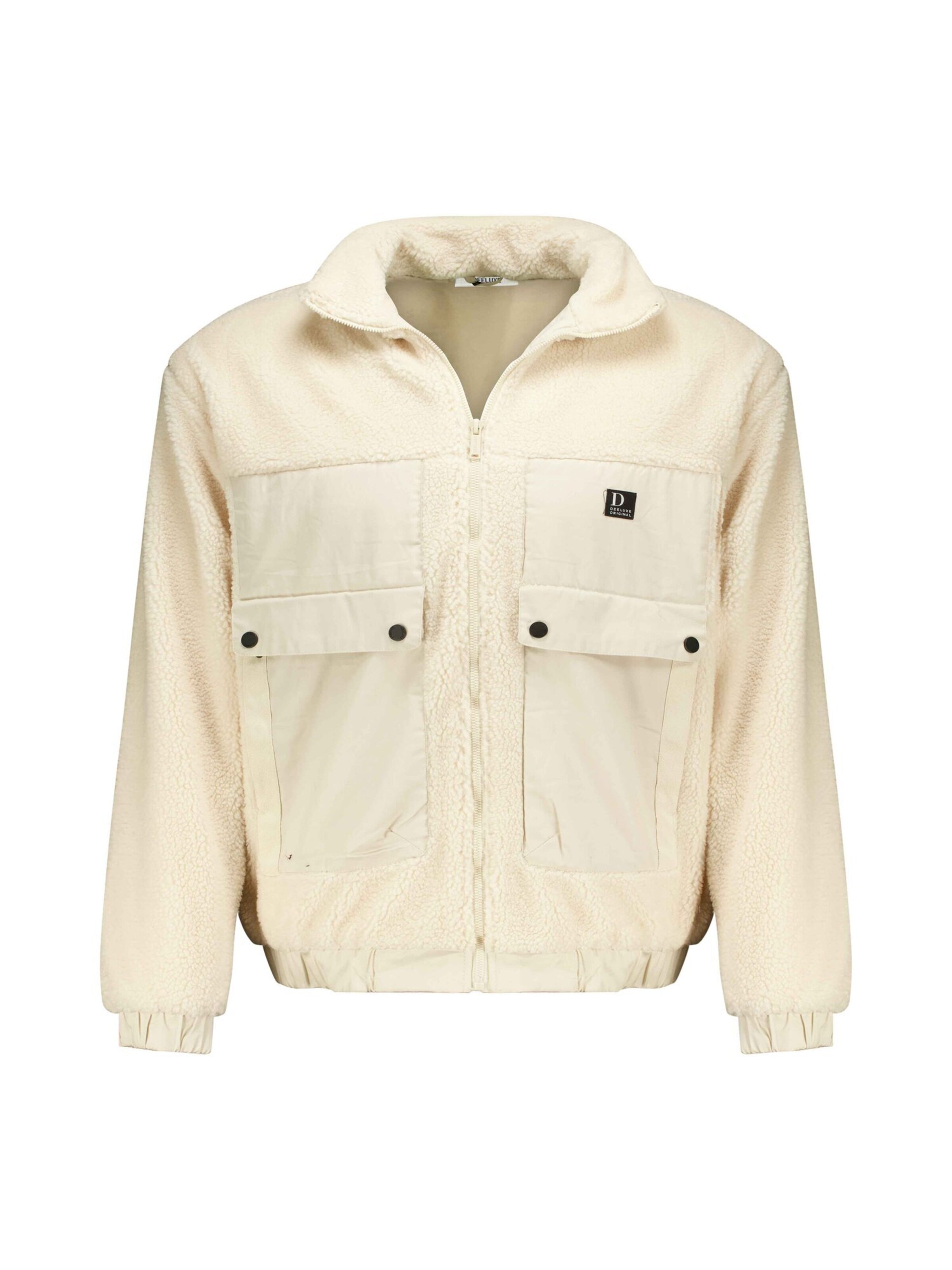 Deeluxe Fleece jas 'COSMO' in Wit: voorkant