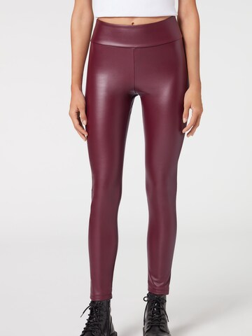 CALZEDONIA Skinny Leggings 'thermo' in Red: front