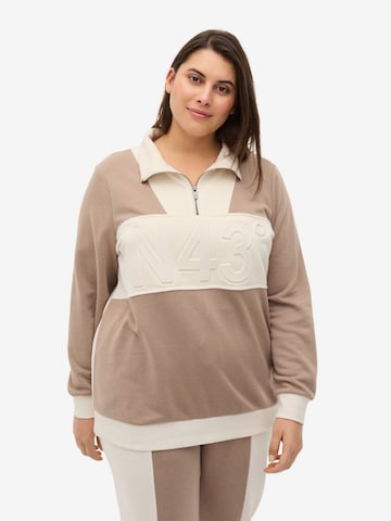 Zizzi Sweatshirt in Beige: front