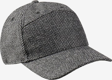 CAMEL ACTIVE Cap mit Wolle im Fischgrat-Muster in Grau: predná strana