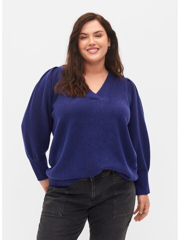 Zizzi Pullover 'GREENY' in Lila: Vorderseite