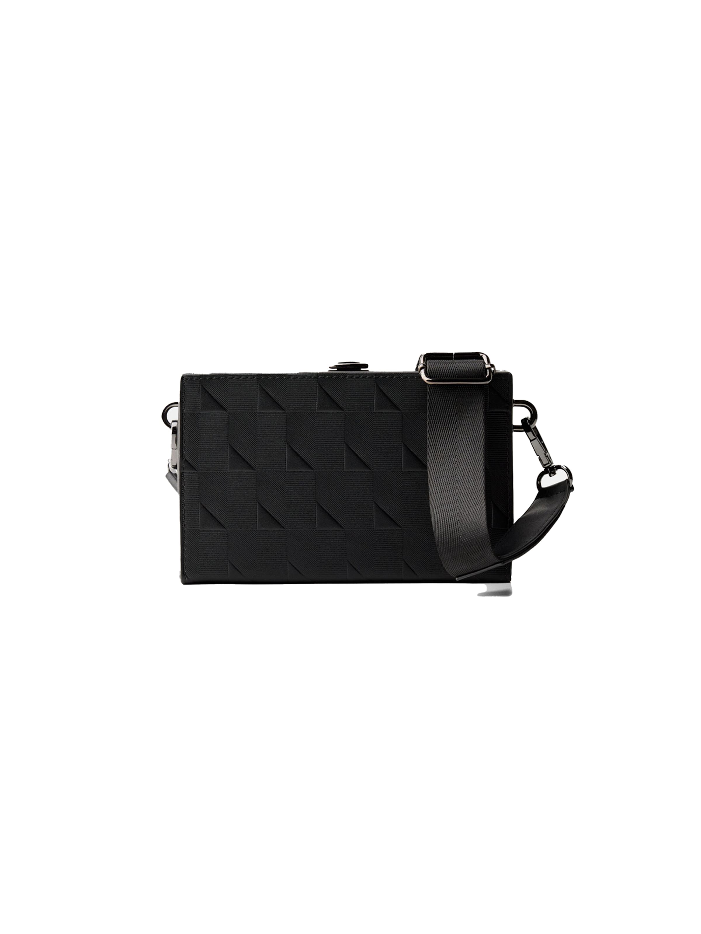 Bershka Чанта за през рамо тип преметка в черно: отпред