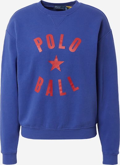 Polo Ralph Lauren Sweat-shirt en bleu roi / rouge feu, Vue avec produit