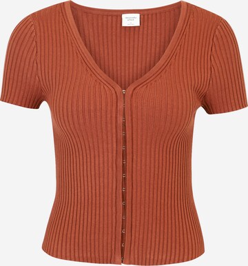 Cardigan 'HOOKEYE' Abercrombie & Fitch en marron : devant