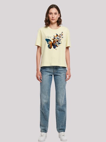 F4NT4STIC Shirt 'Schmetterling' in Geel