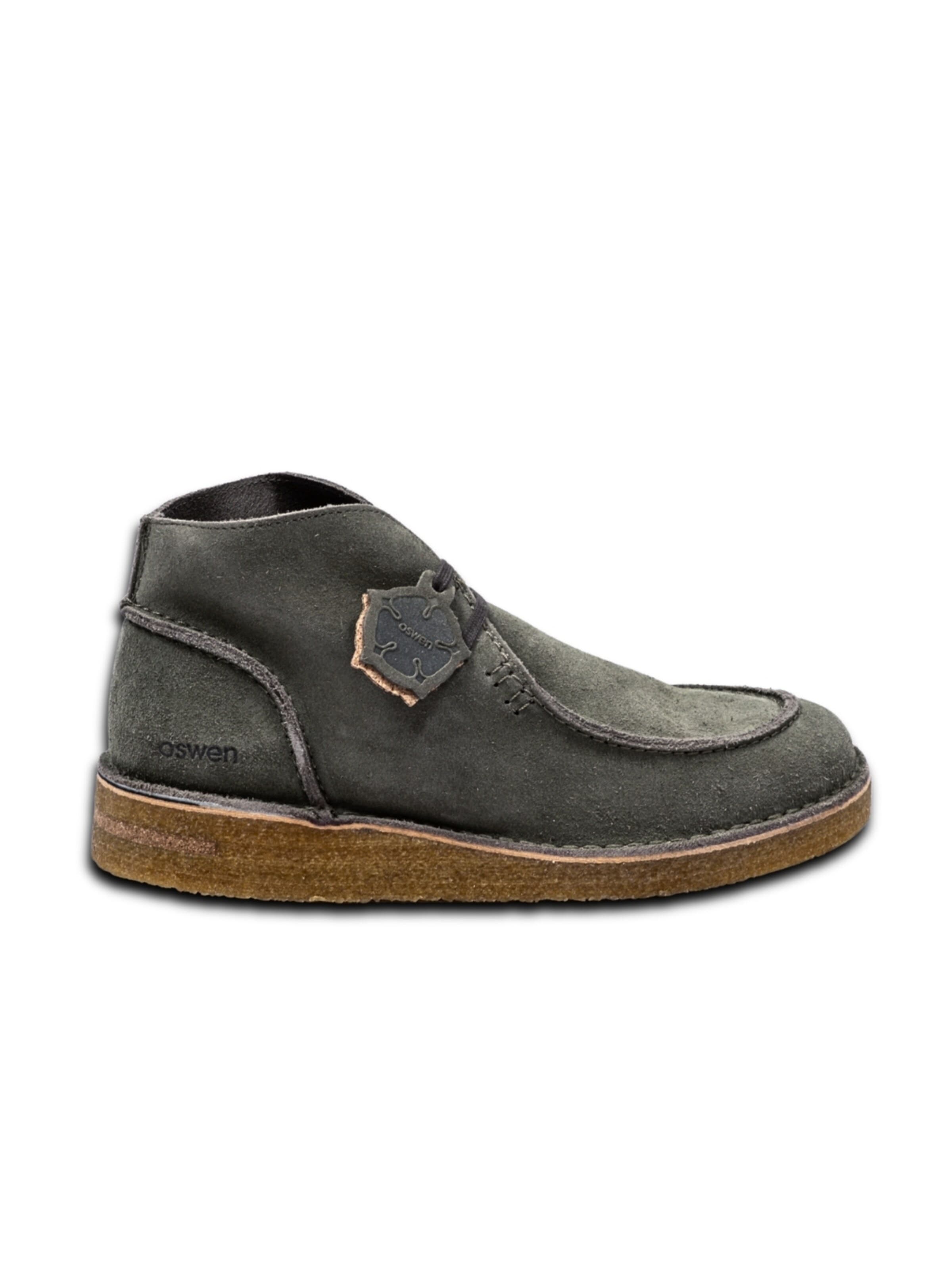 oswen Lace-up boot 'Ewaldi Suede Boot' in Green: front