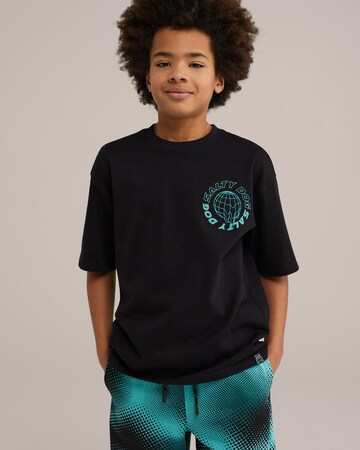 T-Shirt WE Fashion en noir : devant