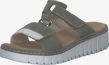 Rieker Mules in Green: front