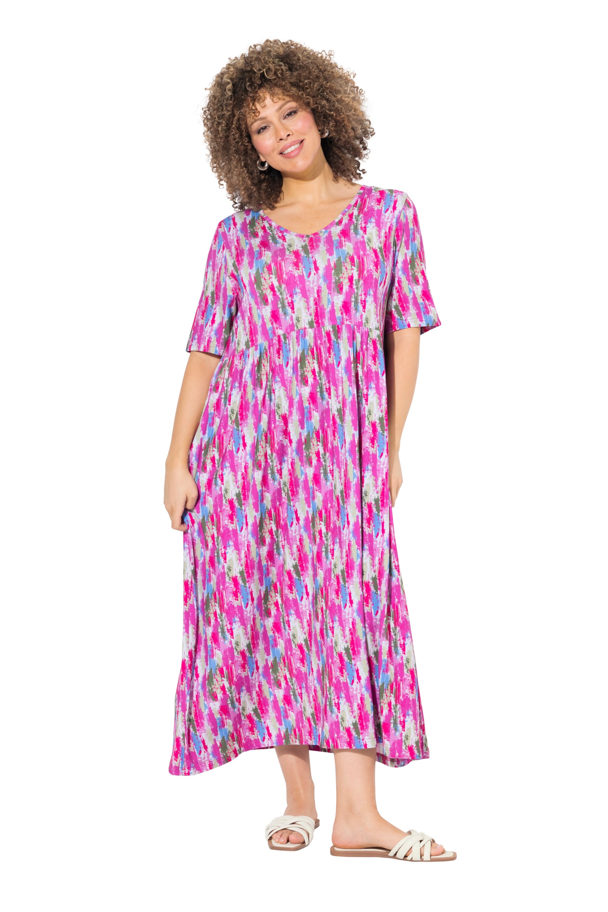 Ulla Popken Dress in Pink: front