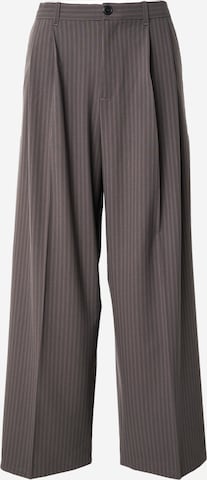 Wide Leg Pantalon à pince 'Nate' WEEKDAY en gris : devant