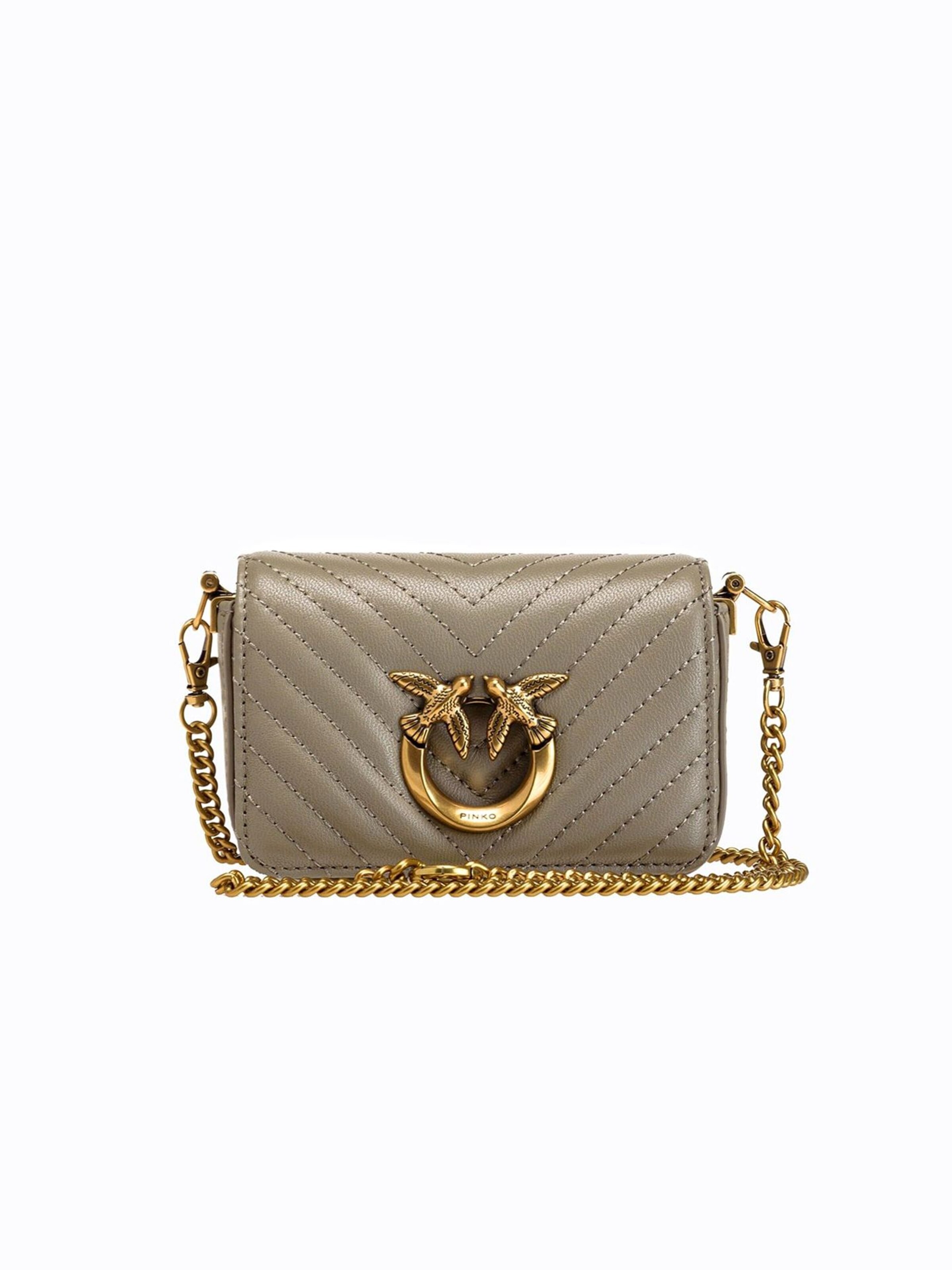 PINKO - Bolso de hombro 'Pinko Crossbody Bag Black' en gris: frente