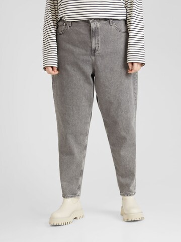Tommy Jeans Curve Tapered Jeans 'MOM CURVE' in Grau: Vorderseite