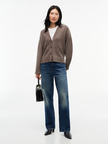 TOMMY HILFIGER - Casaco de malha em castanho