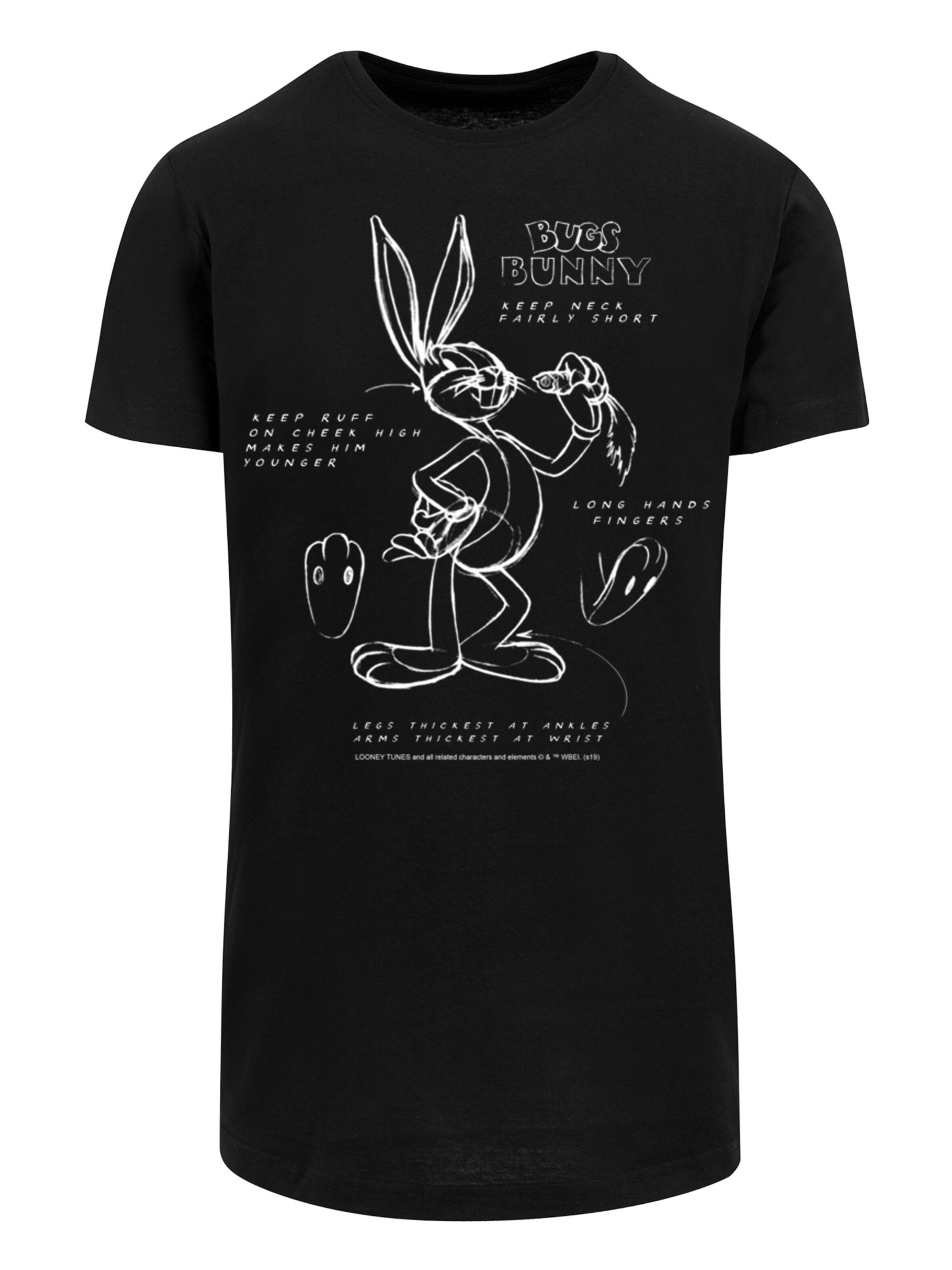 F4NT4STIC Shirt 'Looney Tunes ' in Black: front