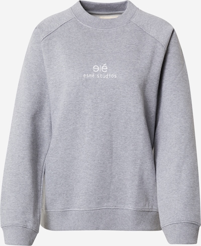 Esmé Studios Sweater majica 'Augusta' u siva melange / bijela, Pregled proizvoda