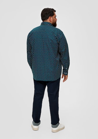 s.Oliver Men Big Sizes Slim fit Button Up Shirt in Blue