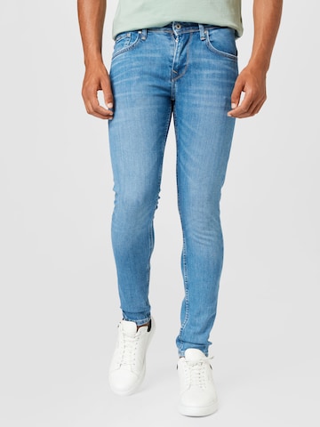 Pepe Jeans - Skinny Calças de ganga 'Finsbury' em azul: frente