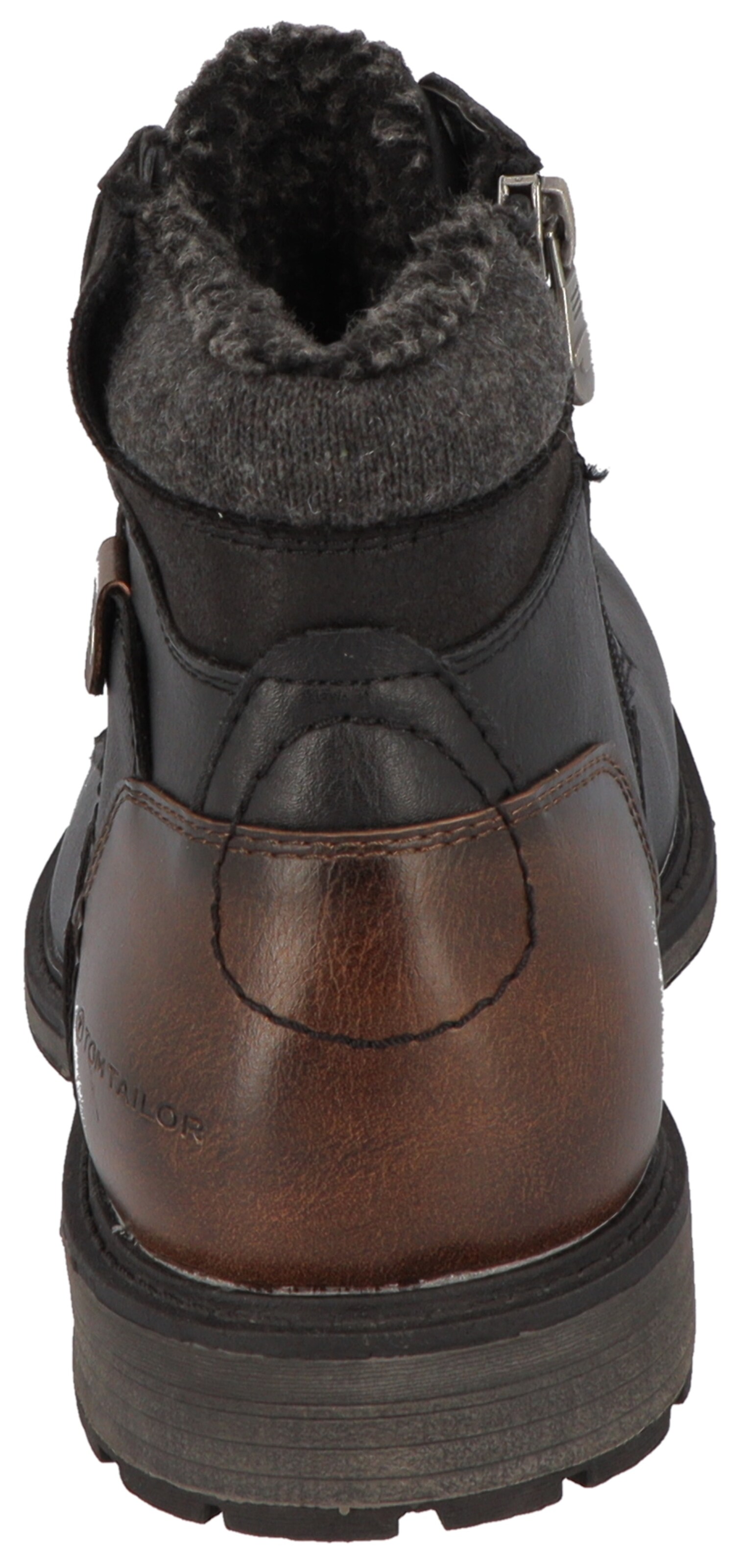 TOM TAILOR Schnürstiefel in Schwarz