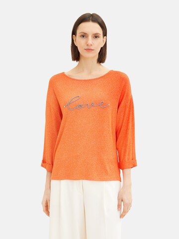 T-shirt TOM TAILOR en orange : devant