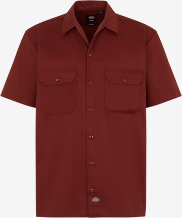 Chemise 'WORK' DICKIES en rouge : devant