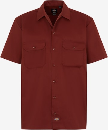 DICKIES Comfort fit Button Up Shirt 'WORK' in Red: front