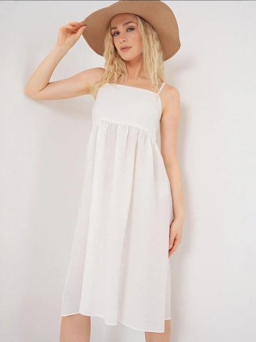 Bigdart - Vestido de verão em branco: frente