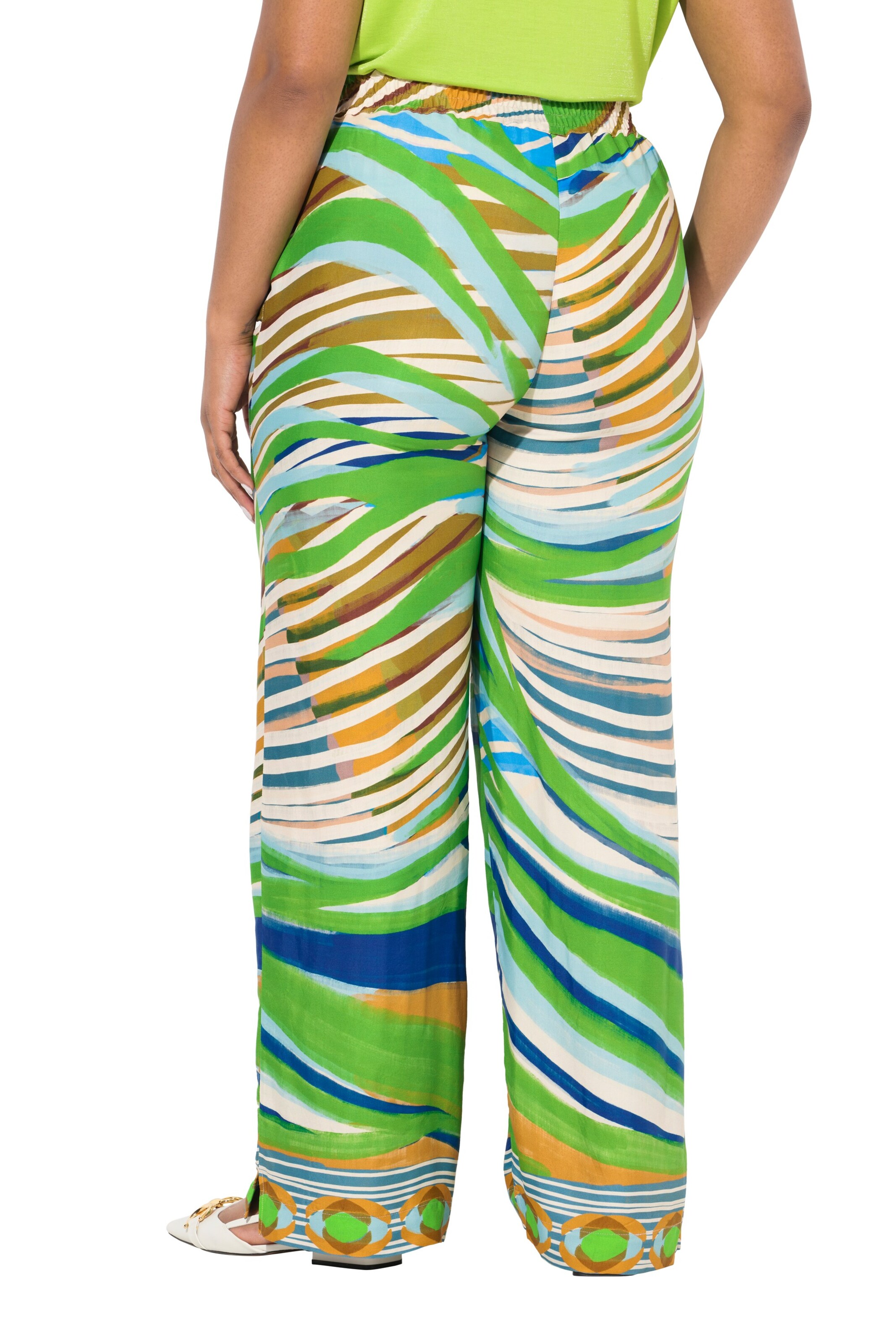 Ulla Popken Wide Leg Hose in Grün