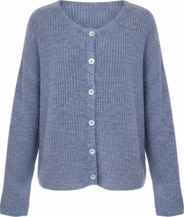 LIKS. Munich Gebreid vest 'Strickjacke leichte Rippenstruktur aus Alpaka-Woll-Mischung - BiancaC' in Blauw: voorkant