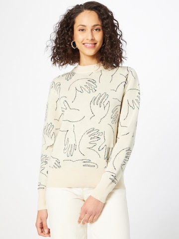 Monki Sweater 'Ambidextra' in Beige: front