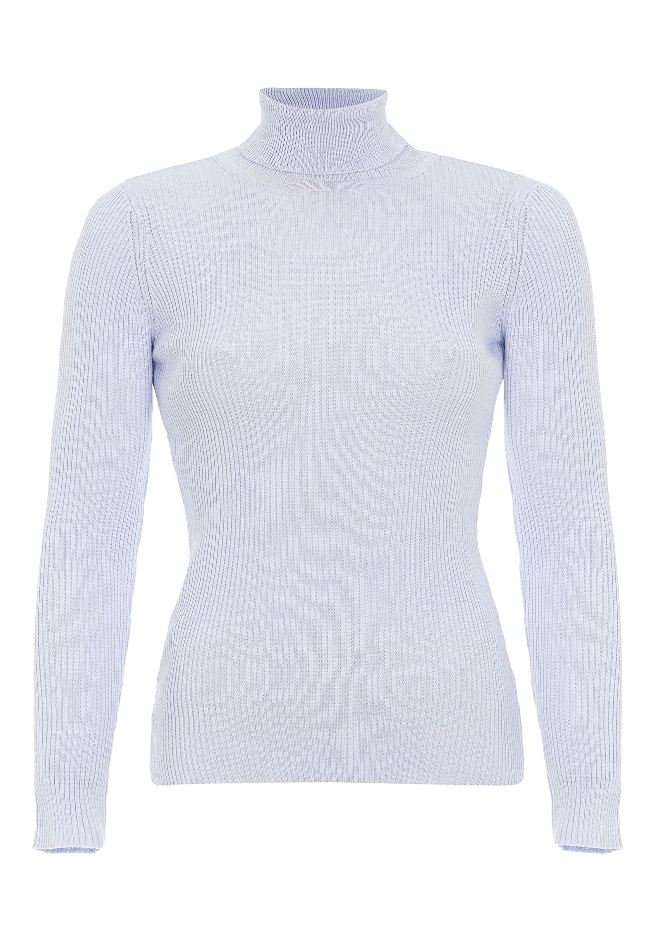 CIPO & BAXX Rollkragenpullover mit dezentem Strickmuster in Blau: Vorderseite