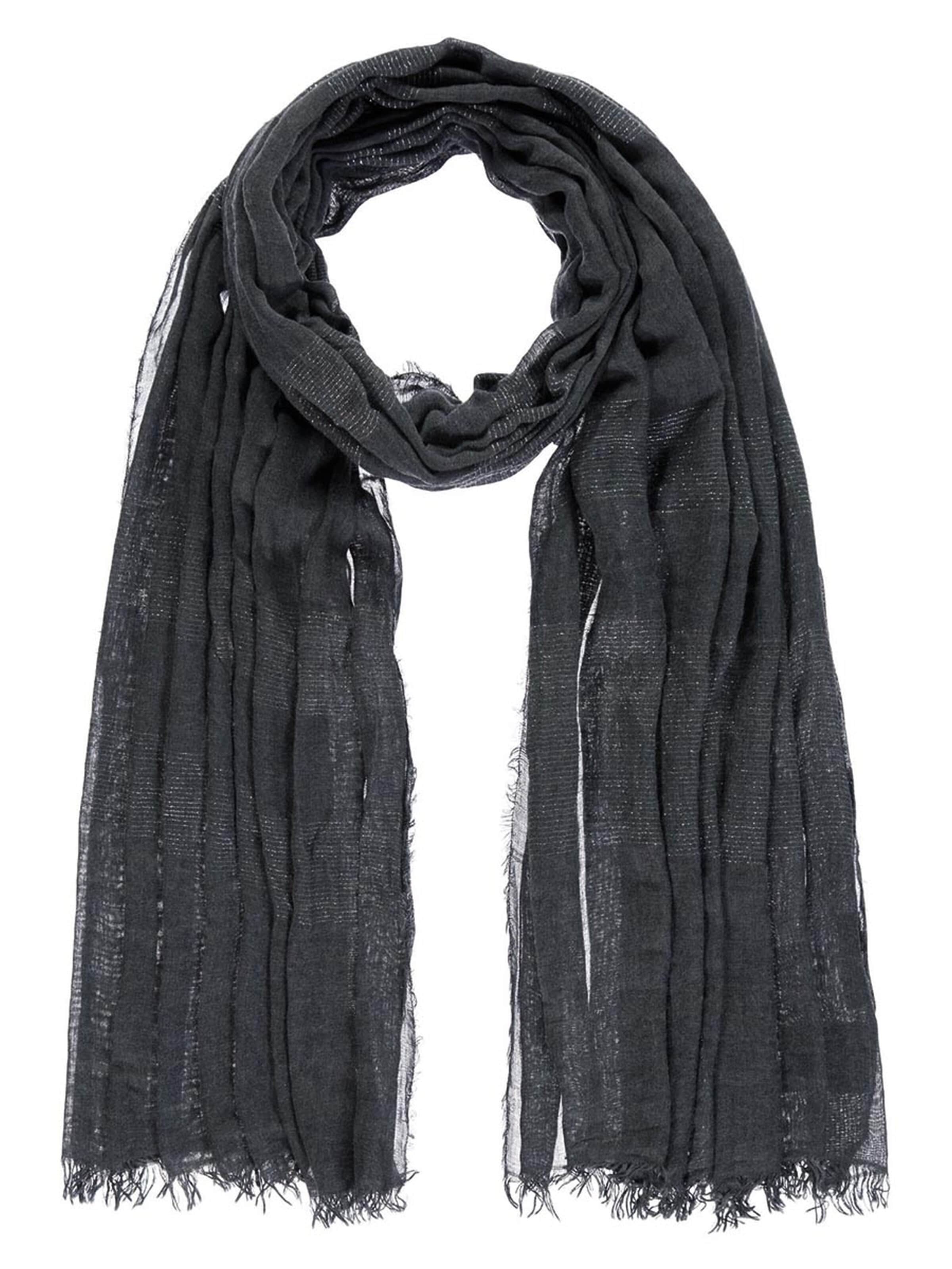 Passigatti Wrap 'Schal m. Silber-Lurexeffekten' in Black: front