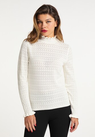 Pull-over faina en blanc : devant