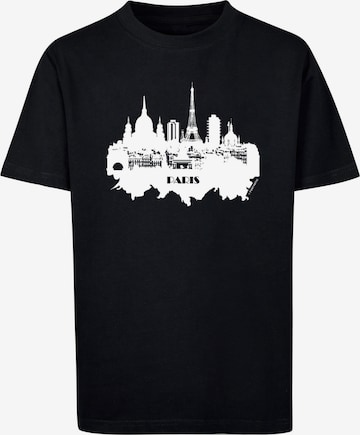 F4NT4STIC Shirt 'Cities Collection - Paris skyline' in Zwart: voorkant