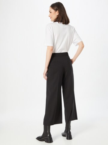 HUGO Red Wide leg Pleated Pants 'Hacarle' in Black