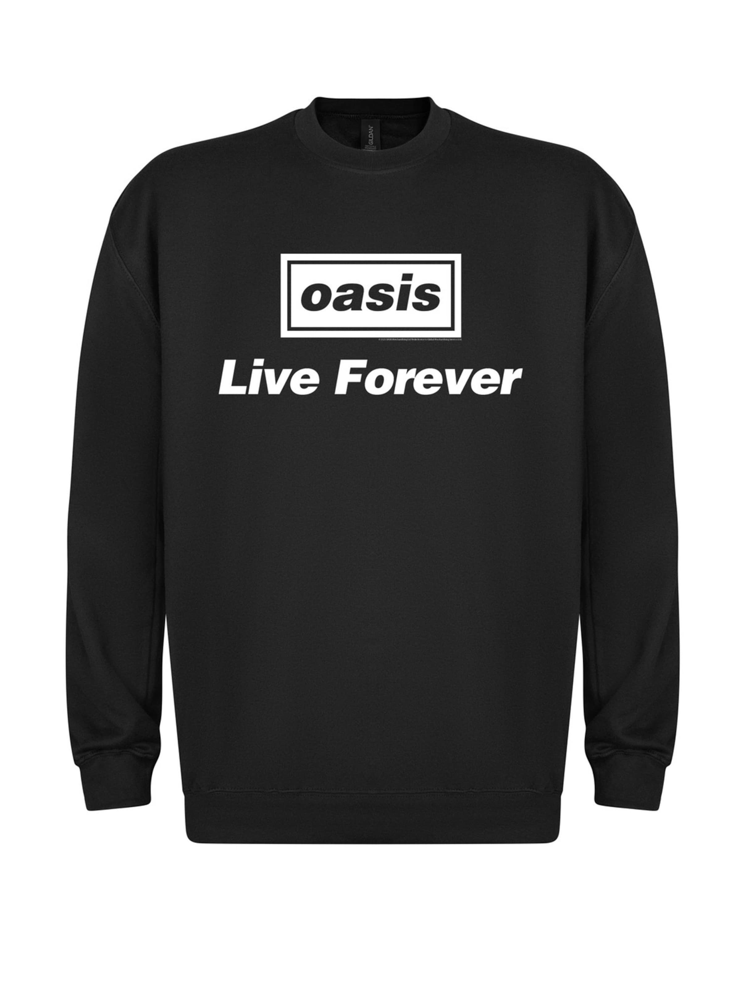 Oasis - Sudadera 'Oasis Live Forever' en negro: frente