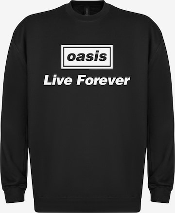 Sweat-shirt 'Oasis Live Forever' Oasis en noir : devant