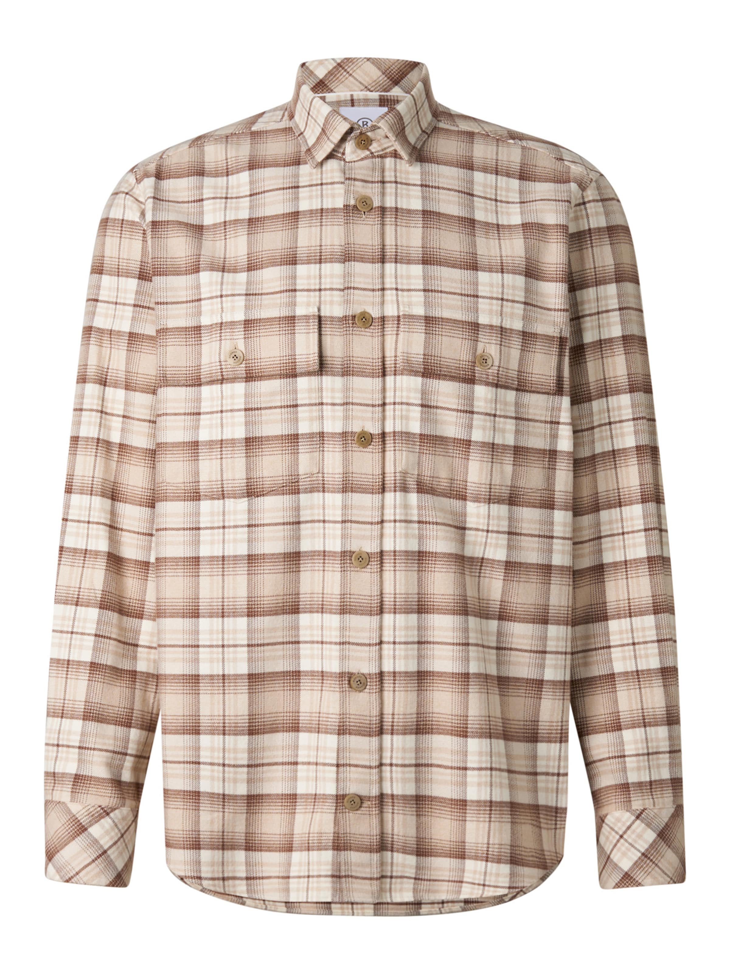 BOGNER Comfort fit Button Up Shirt 'Heiko' in Brown: front