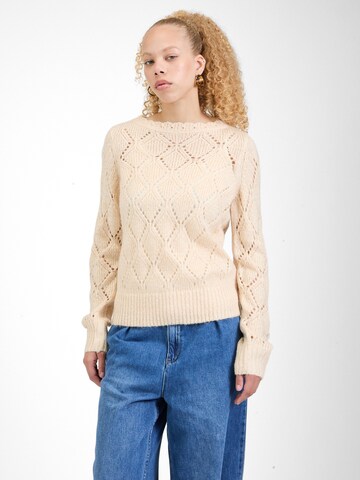 Pull-over 'VIFELINE' VILA en beige : devant