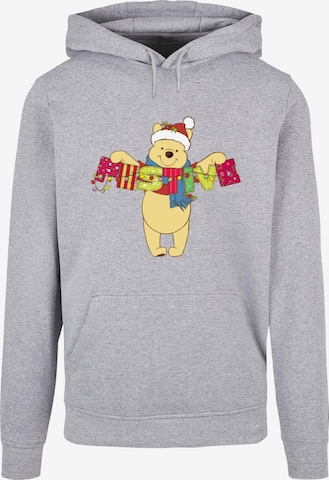 ABSOLUTE CULT Sweatshirt 'Winnie The Pooh - Festive' in Grijs: voorkant