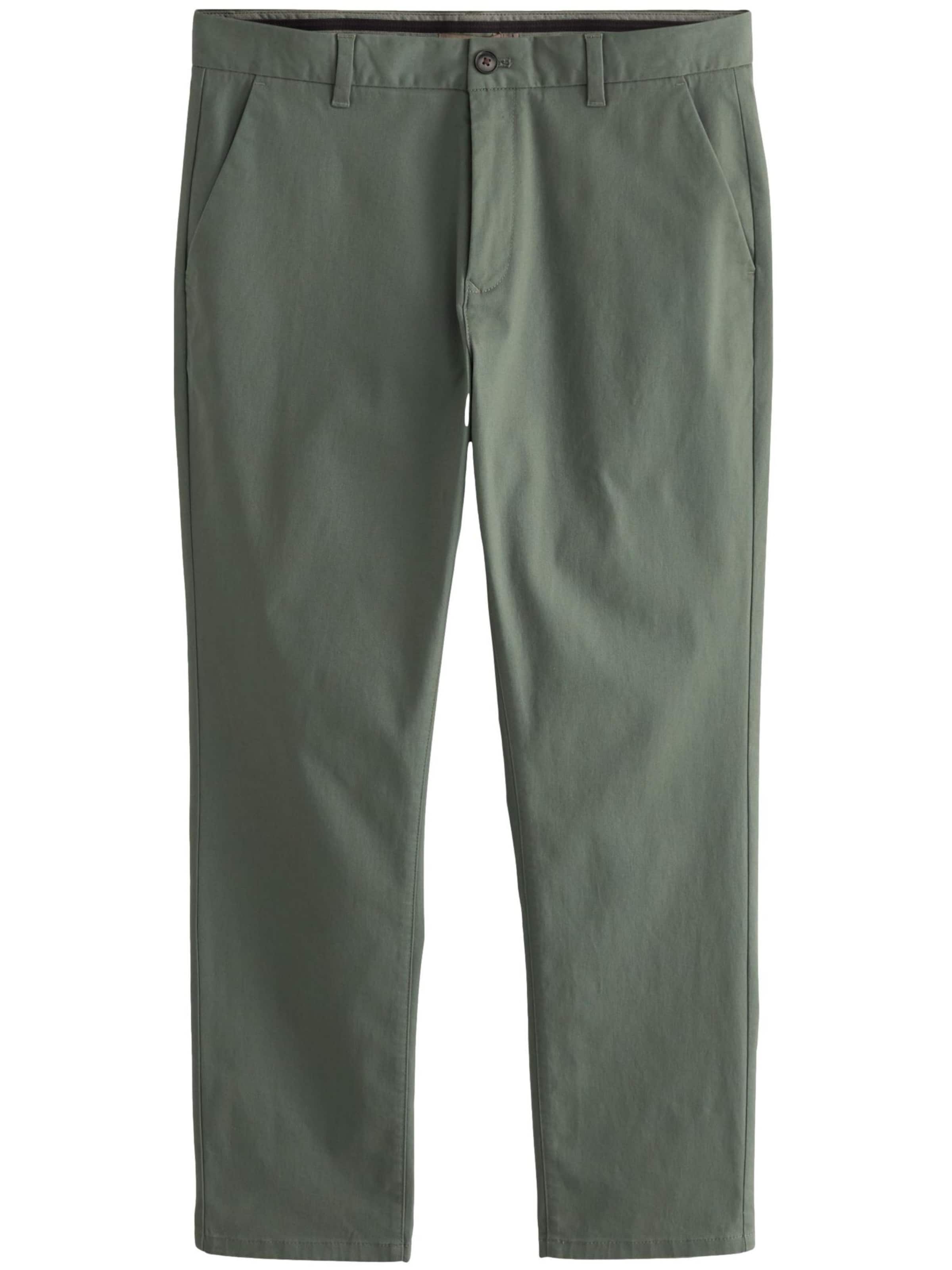 Next Slim fit Chino trousers in Green: front